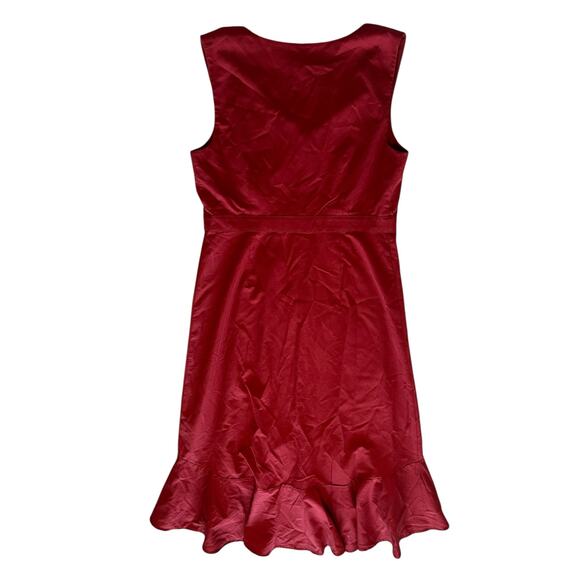 Ann Taylor Sleeveless Cotton Button Down Front Midi Dress with Ruffle Size 8 - Picture 4 of 7